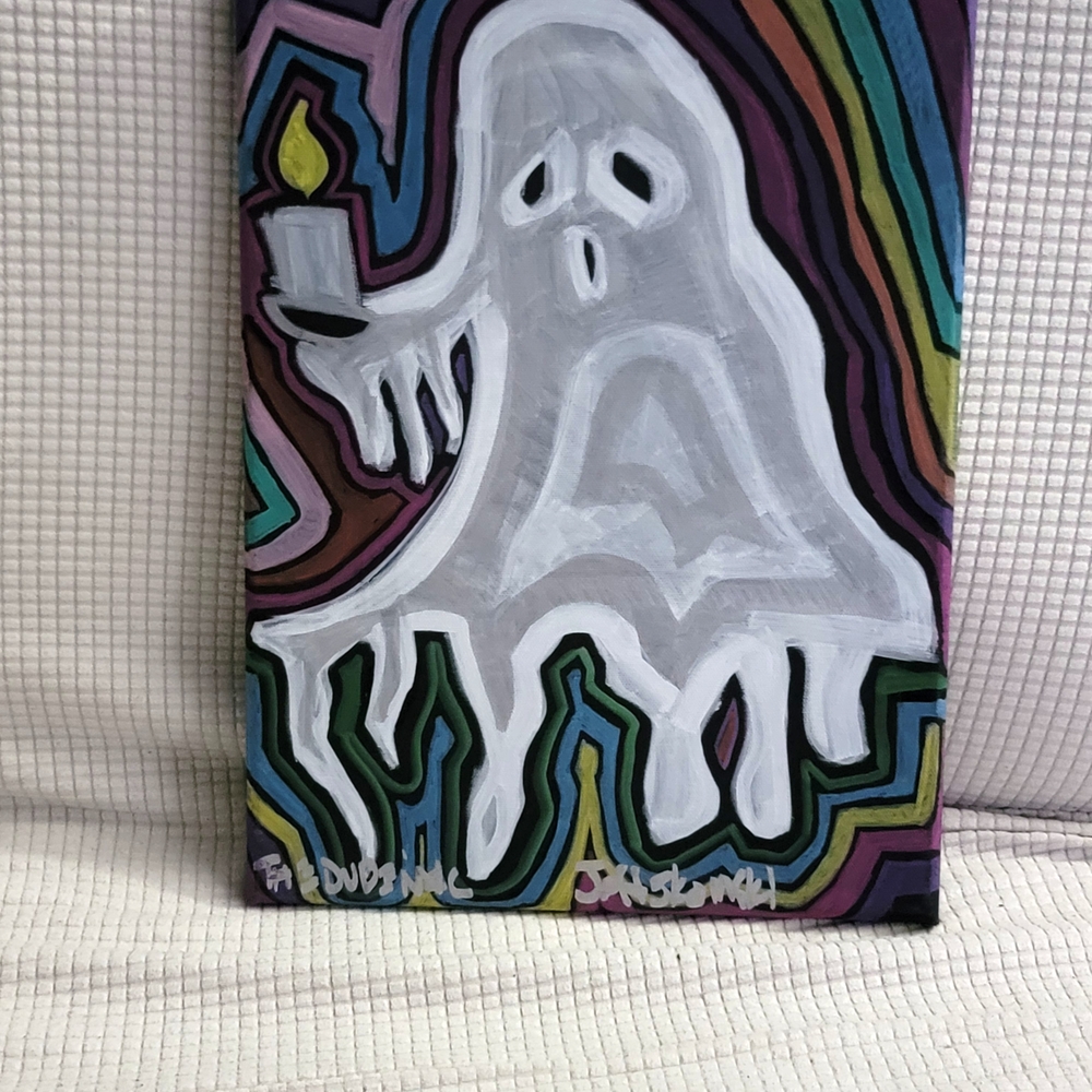 Colorful Ghost Mixed Media Art